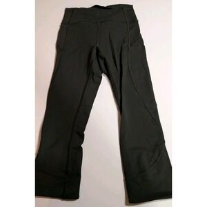 Lululemon In Movement Crop *Everlux 19" Dark Olive Size 4